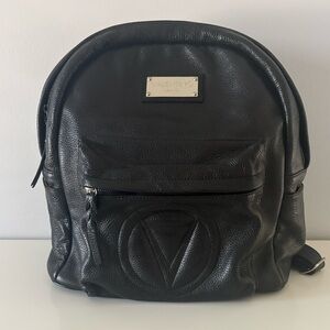 Valentino by Mario Valentino Authentic Black Pebbled Leather Backpack